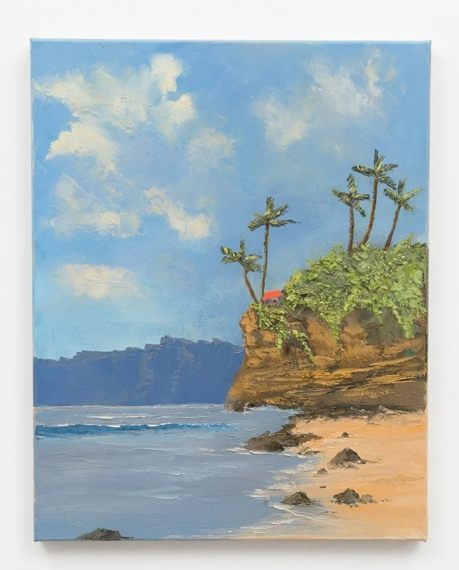 Palm Bluff Cottage, oil painting by MJ Costello