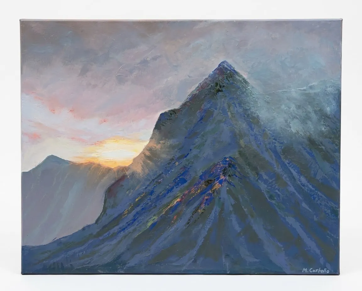 Summit at Dusk, oil painting by MJ Costello