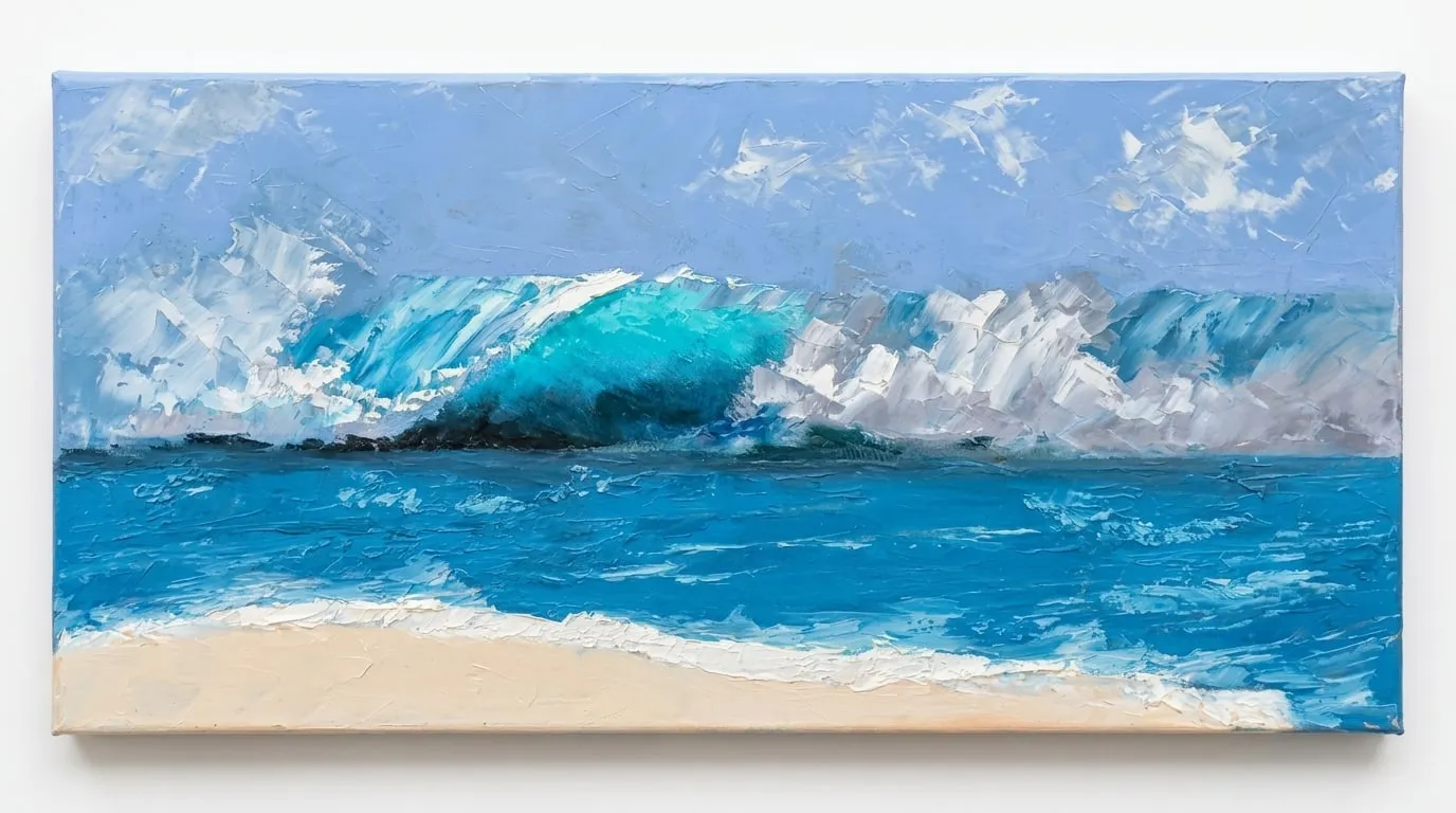 Turquoise Curl, oil painting by MJ Costello