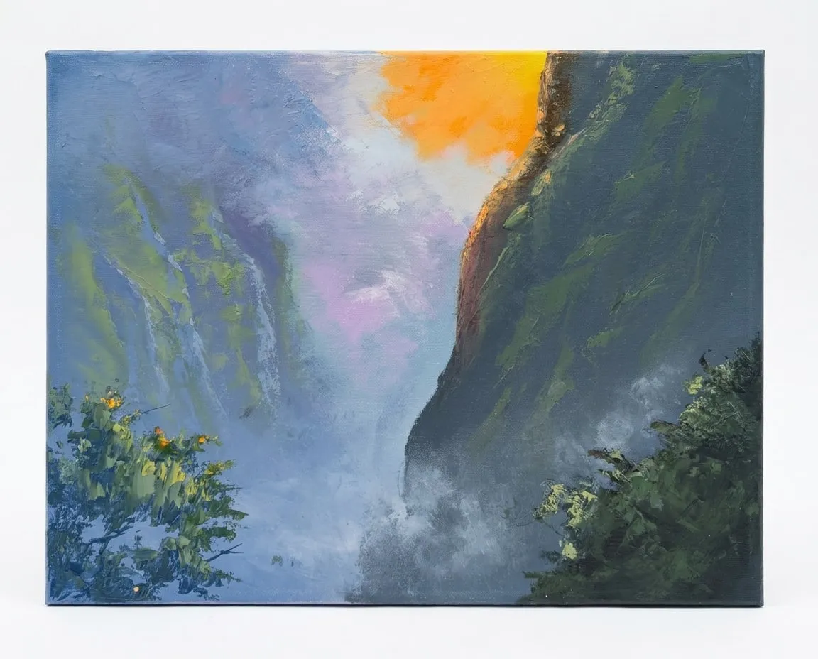 Valley Aglow, oil painting by MJ Costello