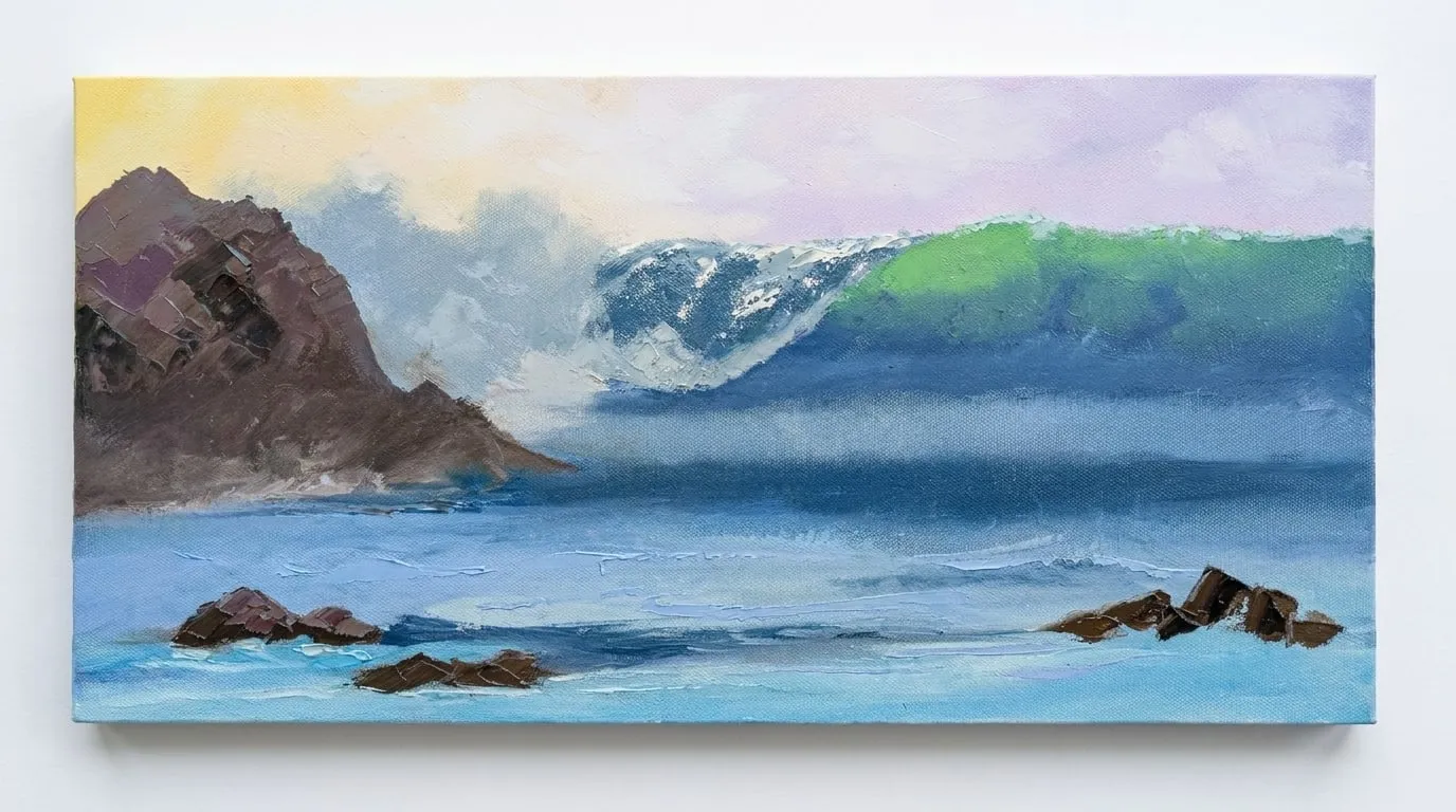 Emerald Wave, oil painting by MJ Costello